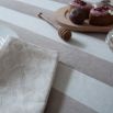 Linen napkin with colourful scallop artistic design