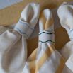 Yellow and white striped linen napkin