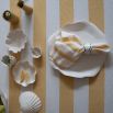 Yellow and white striped linen napkin