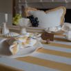 Yellow and white striped linen napkin