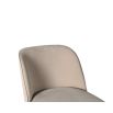 Sleek and simple silhouette bar stool in beige velvet upholstery