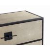 Chest of drawers with beige shagreen top and black solid wood frame