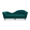 Gorgeous wave design sofa in a sumptuous teal velvet