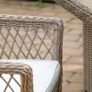 6 seater dining set with rattan patterns and aluminium frames