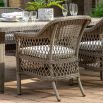 6 seater dining set with rattan patterns and aluminium frames