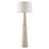 Tall wooden floor lamp with rustic details