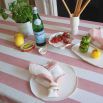 Large Rectangle Tablecloth Ruffle - Pink Stripe