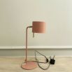 dusty pink lamp with gold detailing