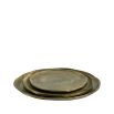 Organic shaped brass finish decorative trays in set of 3