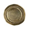 Organic shaped brass finish decorative trays in set of 3