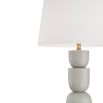 Porcelain lamp with totemic design and matching sphere finial