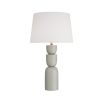 Porcelain lamp with totemic design and matching sphere finial