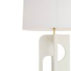 Side lamp with intersecting panels in matte ivory resin