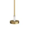 Sophisticated brass lamp with conical shade of matte swirl glass