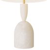 Geometric alabaster lamp with antique brass finished finial