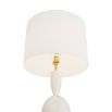 Geometric alabaster lamp with antique brass finished finial