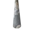 Cone shaped, grey, marble lamp with a gold steel lampshade