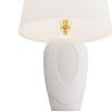 White porcelain lamp with textural detail