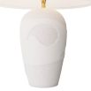 White porcelain lamp with textural detail