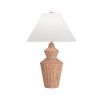 Angular, faceted lamp shape created in white-washed terracotta