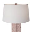 Cubist column lamp with hand-carved cut-outs and texture