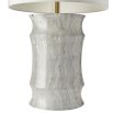 Grey marbled lamp with curved silhouette and gold accents