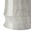 Grey marbled lamp with curved silhouette and gold accents