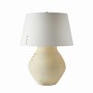 White bulbous lamp with three button details