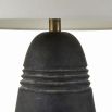 Lamp with organic matte charcoal terracotta base and pale shade