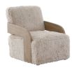 The Winnie Accent Chair, with its solid oak frame and sand-coloured faux fur upholstery, offers a cocoon of comfort and refined elegance