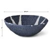 Stylish blue and white textured bowl with twisted cross design