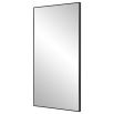 Rectangular mirror with slim gallery style steel frame in black