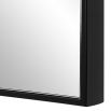 Rectangular mirror with slim gallery style steel frame in black