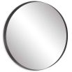 Large circular mirror with black iron border