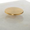 Brass finish trinket box with round handle and alabaster lid