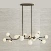 Branch shaped ceiling light with fourteen spherical lights