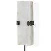 Alabaster rectangular wall light with bronze clasp detail