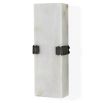 Alabaster rectangular wall light with bronze clasp detail