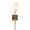 Brass wall light with square wall fixture