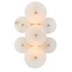 Retrofuture brass wall light with seven white discs