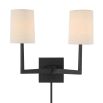 Black textured wall light with modern square wall fixture