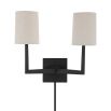 Black textured wall light with modern square wall fixture