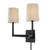 Black textured wall light with modern square wall fixture