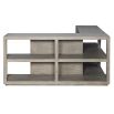 grey washed console table with minimal structured appeal