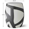 Elegant black and white stool/side table with abstract stroke design