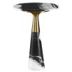 Glamorous black and white marble accent table with brass detailing