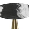 Glamorous black and white marble accent table with brass detailing