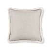 A stunning silver cushion from Romo with a floral design and gorgeous fringed detailing