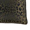 Olive green cushion with black leopard print pattern