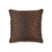 Brown leopard print square cushion